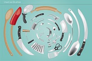 Kitchen Utensils Brushes, a Brush Add-On by Industrial Artworks (Thumbnail 2 of 3)