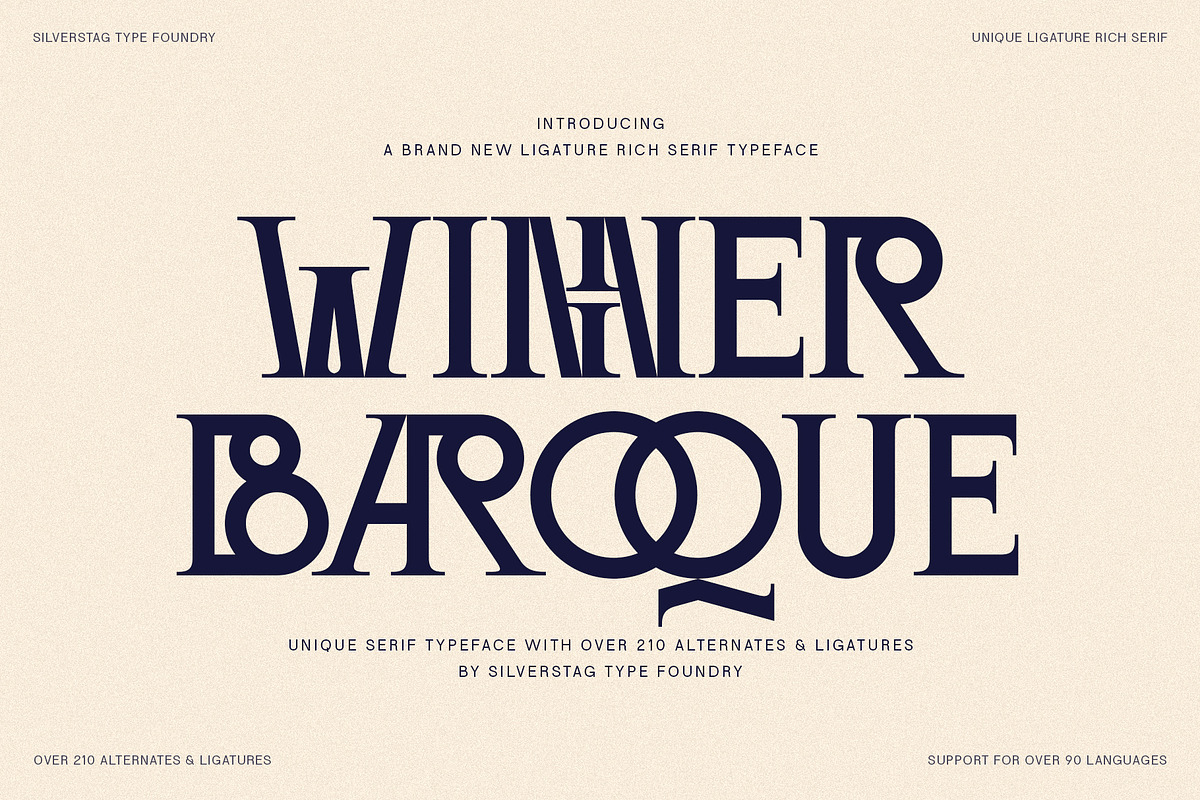 SLTF Winner Baroque - Ligature Serif, a Serif Font by SilverStag Type Foundry (Photo 1 of 30)
