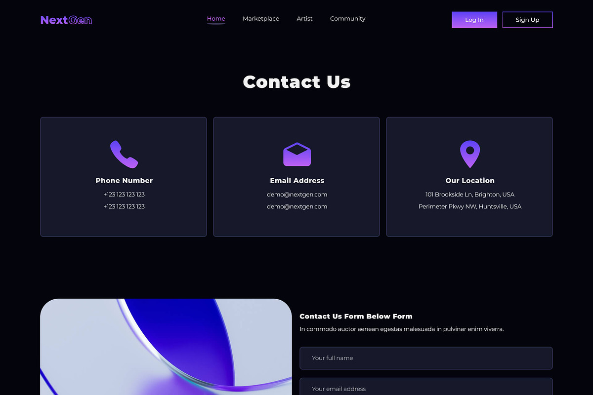 NextGen – NFT HTML Website Template, a HTML Template by TemplatesJungle (Photo 8 of 10)