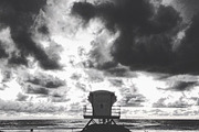 Black and white sunset lifeguard, a Nature Photo by ARTPLAY STUDIO (Thumbnail 1 of 2)