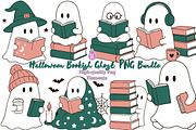 Halloween Bookish Ghost PNG Bundle, a Seasonal Illustration by Daily.Designs (Thumbnail 1 of 4)