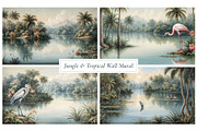 Jungle Tropical Landscape Wall Mural, a Wallpaper Graphic by by creative paper (Thumbnail 3 of 12)