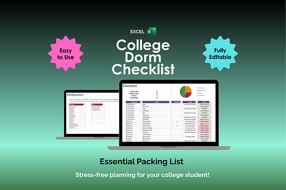 College Dorm Checklist - Excel preview 5