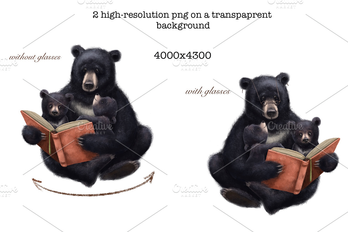 Black Bear Illustration. Mothers Day, an Animal Illustration by sheincar (Photo 2 of 5)