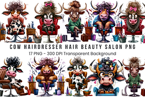 Cow Hair Beauty Salon PNG Bundle, a Graphic by Clipart Bloom
