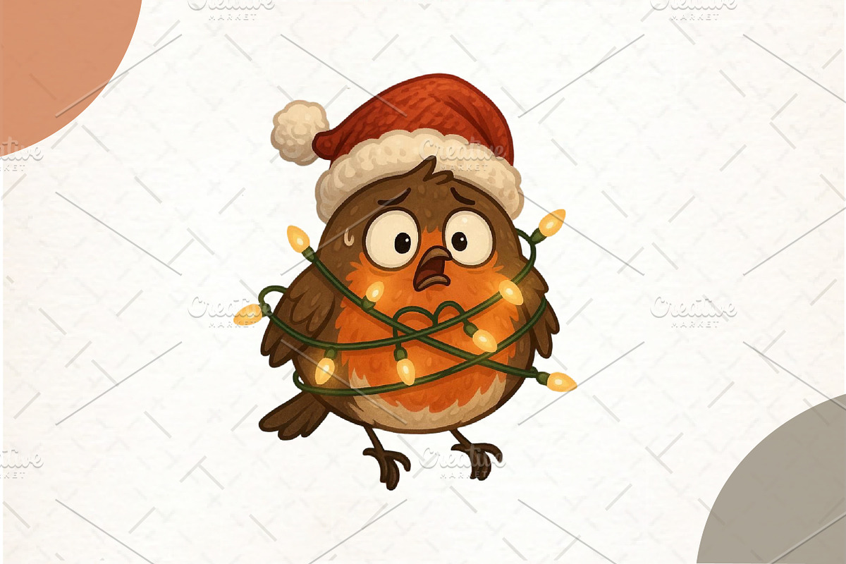 Christmas Robin Bird PNG, an Illustration by Watercolor design (Photo 1 of 6)