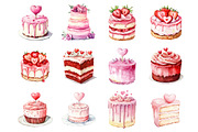 Valentine's Day Cake Clipart, an Illustration by Design Market (Thumbnail 2 of 3)