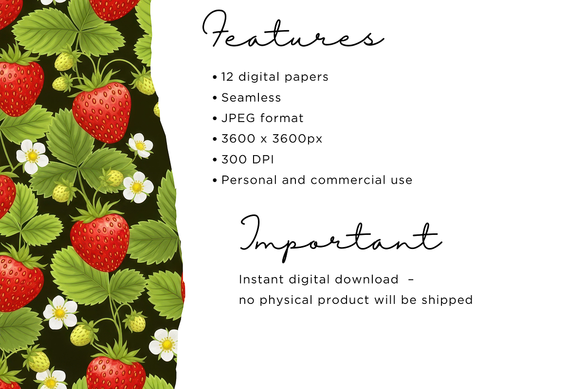 Strawberry Fields Seamless Papers, an Illustration by Mashimara (Photo 3 of 4)