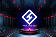 Futuristic pedestal Logo mock-ups, a Product Mockup by S_design (Thumbnail 6 of 12)