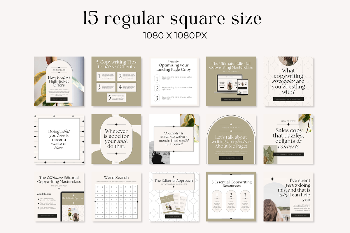 Instagram Post Template Luxe Canva, a Social Media Template by HerstedHertz (Photo 3 of 9)