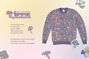 70 Hippie MUSHROOMS. Vector Set., a Pattern Graphic by Varvara Gorbash (Thumbnail 5 of 10)