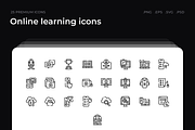 Online learning icons, an Outline Icon by Wencory (Thumbnail 1 of 2)