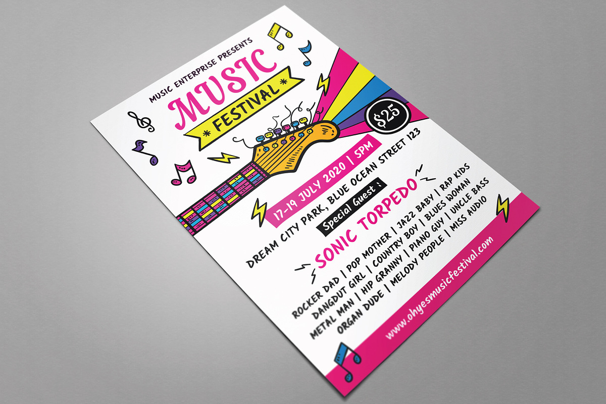 Music Festival Flyer, a Flyer Template by serapika (Photo 3 of 3)