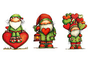 Quirky Valentine Santa Clipart, an Illustration by Craft Nest (Thumbnail 4 of 8)