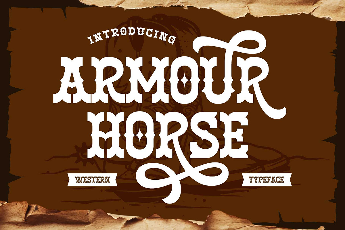 Armour Horse - Bold Western Display, a Slab Serif Font by Arterfak Project (Photo 2 of 11)