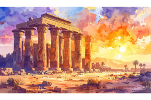 Watercolor painting of a grand, an Architecture Photo by Igor Tichonow