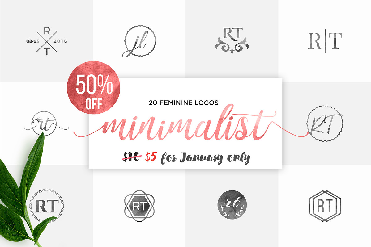 20 Elegant Minimalist Logo, a Branding & Logo Template by MockUpgrade (Photo 1 of 3)