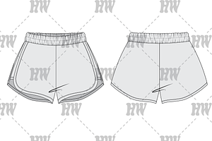 70's Athletic Shorts Fashion Flat