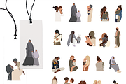 Children's clipart, child and mother, a Person Illustration by Yana_mide (Thumbnail 3 of 9)