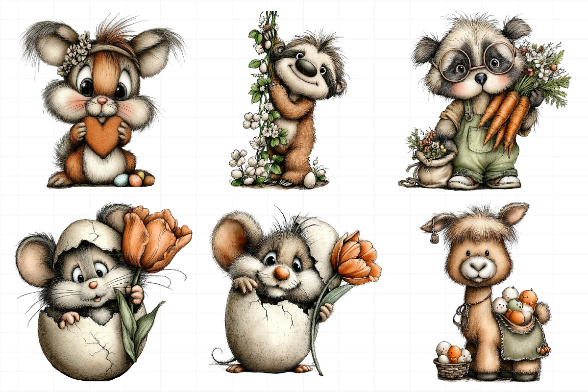 Whimsical Easter Animals Clipart, an Illustration by Daily.Designs (Photo 5 of 8)