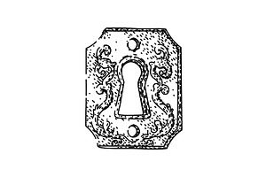 door keyhole sketch hand drawn, an Illustration by pikepicture