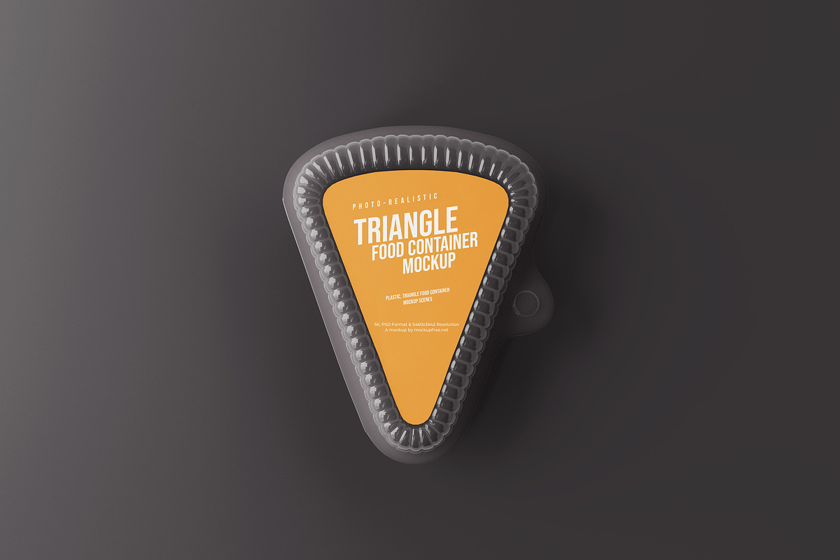 Triangle Food Container Mockup, a Packaging Mockup by MockupFree.Net
