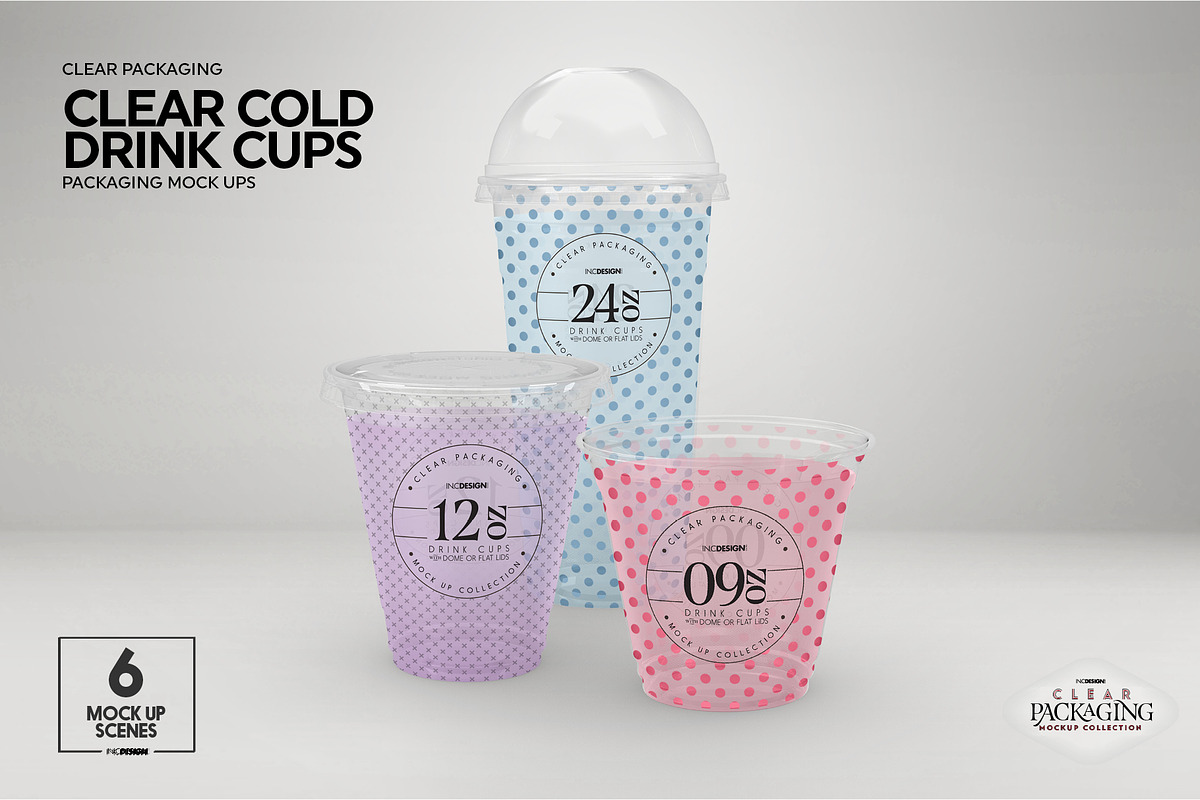 Clear Cold Drink Cups Mockup, a Cups & Container Mockup by INCDesign (Photo 7 of 20)