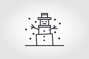 box shaped snowman icon logo, a Branding & Logo Template by PrastHF
