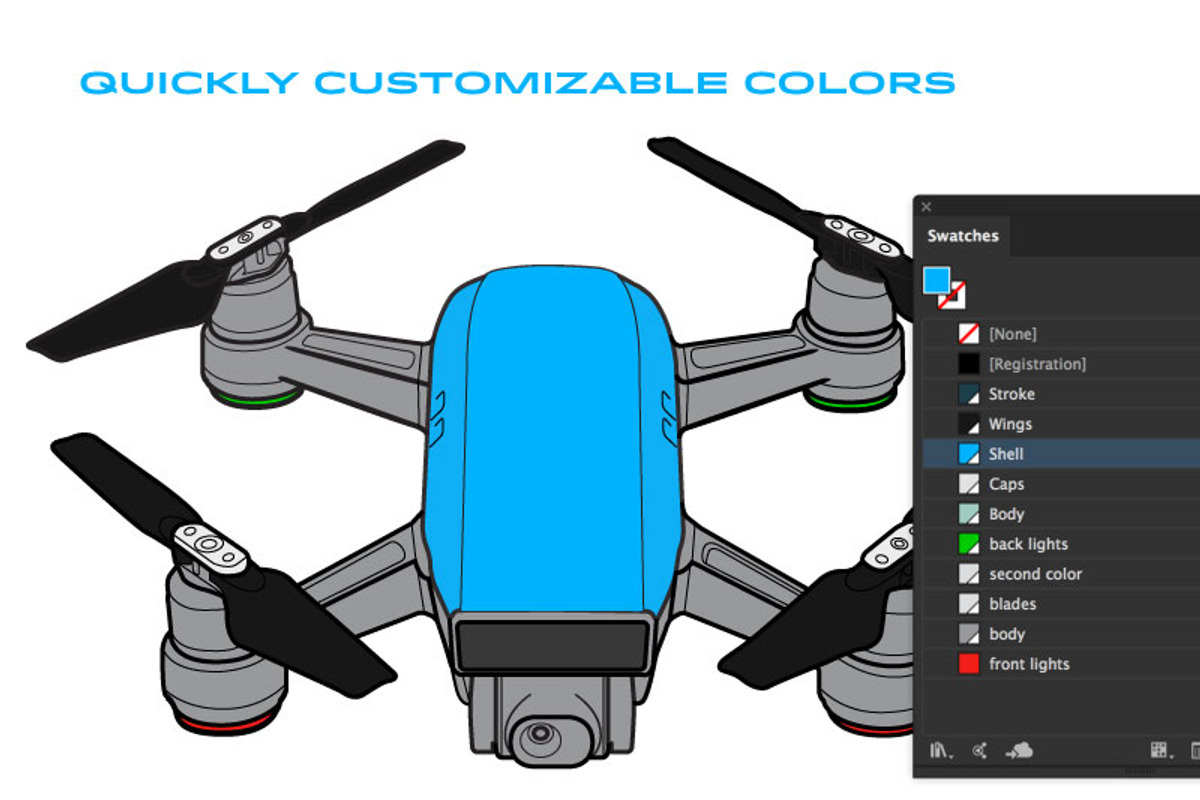 DJI Spark Drone Vector, a Graphic by Stypeface (Photo 2 of 2)