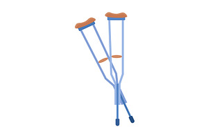 Pair of Blue Crutches for, a Healthcare Illustration by Things for designers