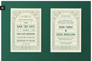 Art Nouveau Wedding Invitation, an Invitation Template by Neermana