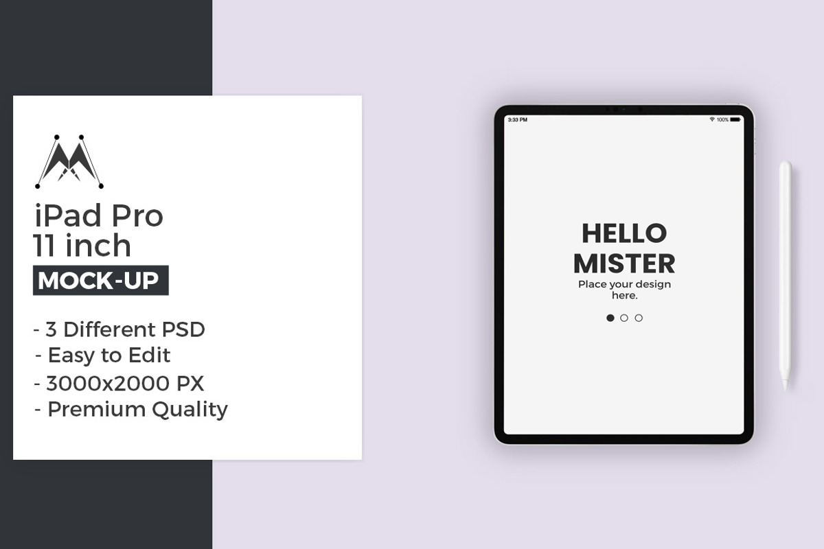 iPad Pro 11-inch Mock-Ups, an iPad Mockup by Modern Studio (Photo 1 of 5)