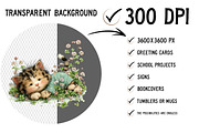 Whimsical Spring Cat Clipart PNG, an Illustration by Craft Nest (Thumbnail 2 of 12)