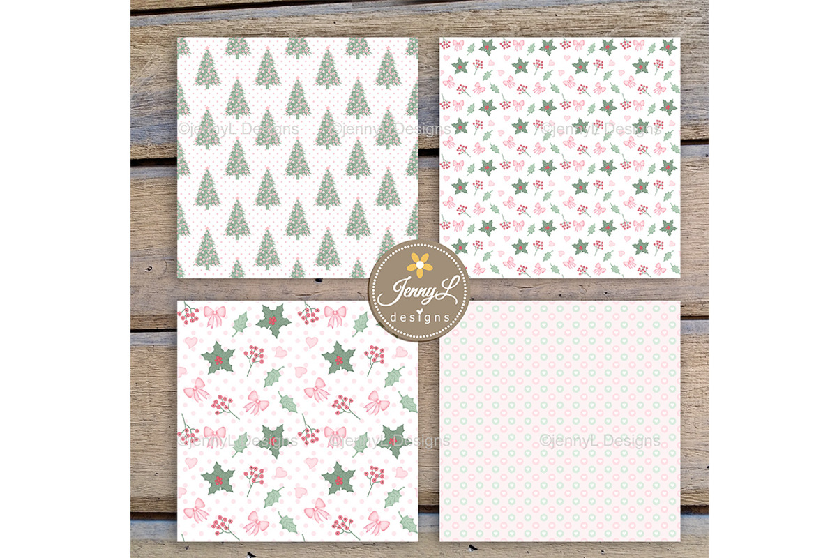 Coquette Christmas Digital Paper, a Pattern Graphic by JennyL Designs (Photo 8 of 8)