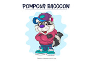 Pompous Cartoon Raccoon. T-Shirt, an Animal Illustration by KENO Mascots (Thumbnail 2 of 3)