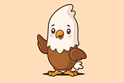 Cute Kawaii Cartoon Bald Eagle, an Animal Illustration by Vector Kitchen by Zoljo (Thumbnail 1 of 3)