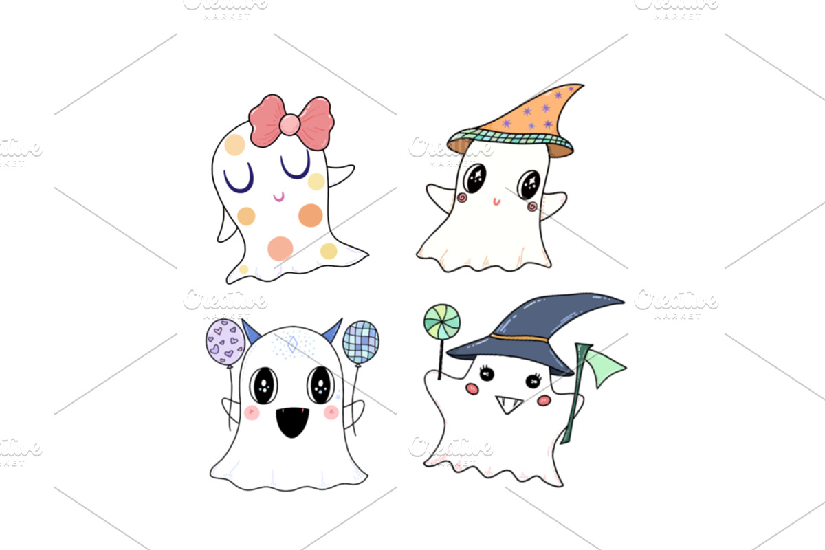 Retro Groovy Baby Ghost, a Seasonal Illustration by Sense Library (Photo 6 of 9)