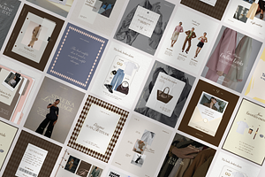 Old Money Fashion Social Templates, a Social Media Template by CanvaTemplateClubCo