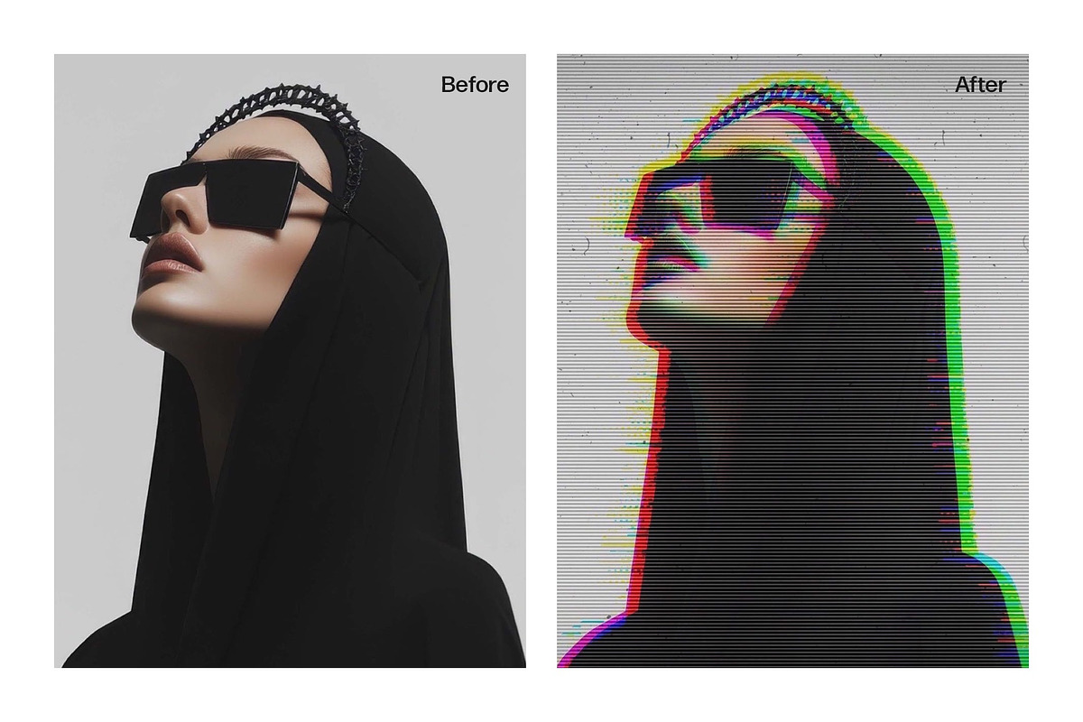 Glitch Retro Photo Effect Template, a Layer Style Add-On by DesignerCandies (Photo 2 of 7)