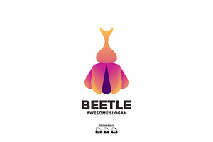 beetle gradient design logo, a Branding & Logo Template by LOGTURNAL