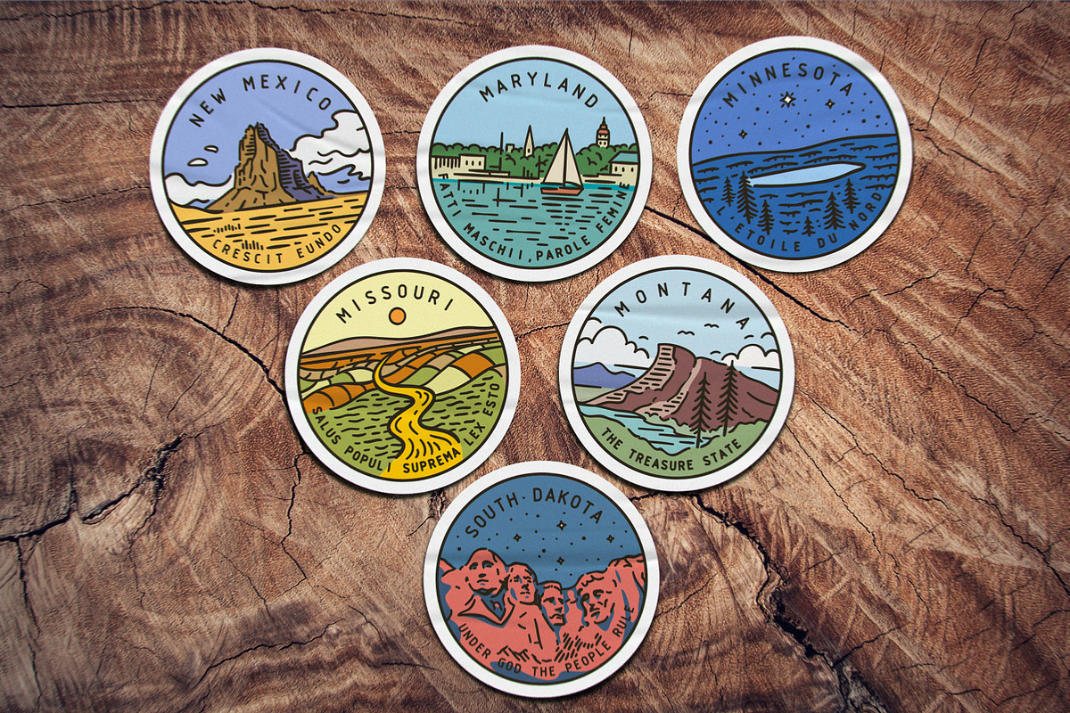 Line Logos. 50 States of the USA., an Object Graphic by Red Monkey (Photo 5 of 8)