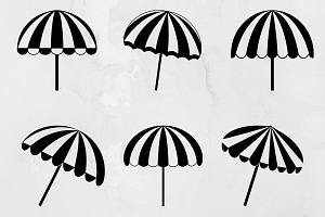 Beach Umbrella Silhouette SVG, an Object Illustration by newminddesign