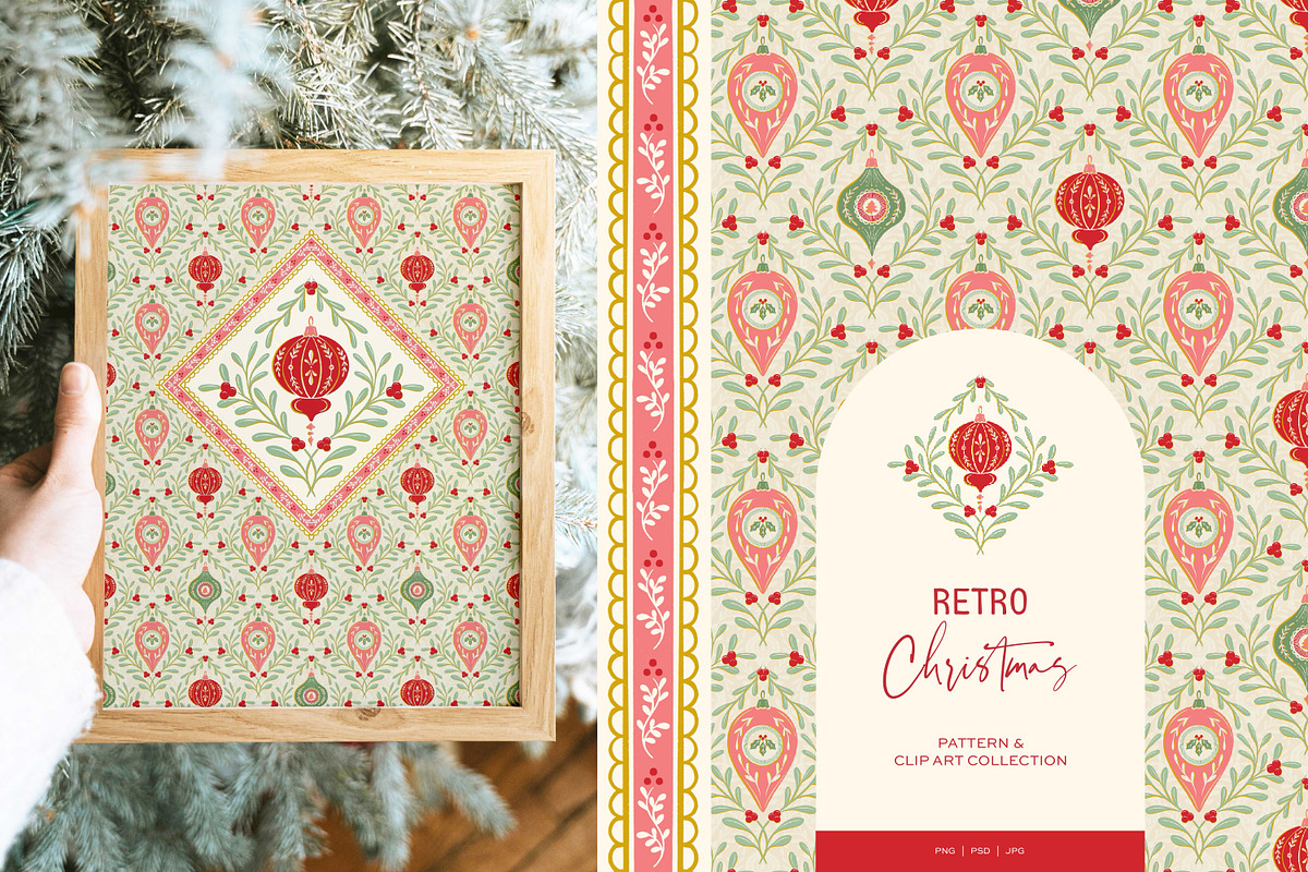 Retro Christmas Patterns & Clip Art, a Pattern Graphic by Eclectic Anthology (Photo 10 of 17)
