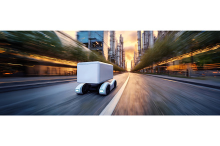 A futuristic autonomous delivery, a Transportation Photo by Igor Tichonow