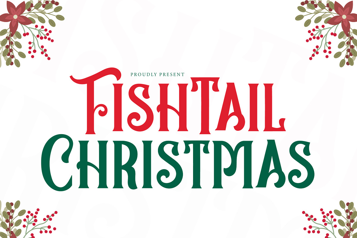Fishtail Christmas, a Handwritten Font by Mini_World (Photo 1 of 7)