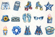 1990 Denim Summer Clipart, an Illustration by Rose Art (Thumbnail 2 of 7)