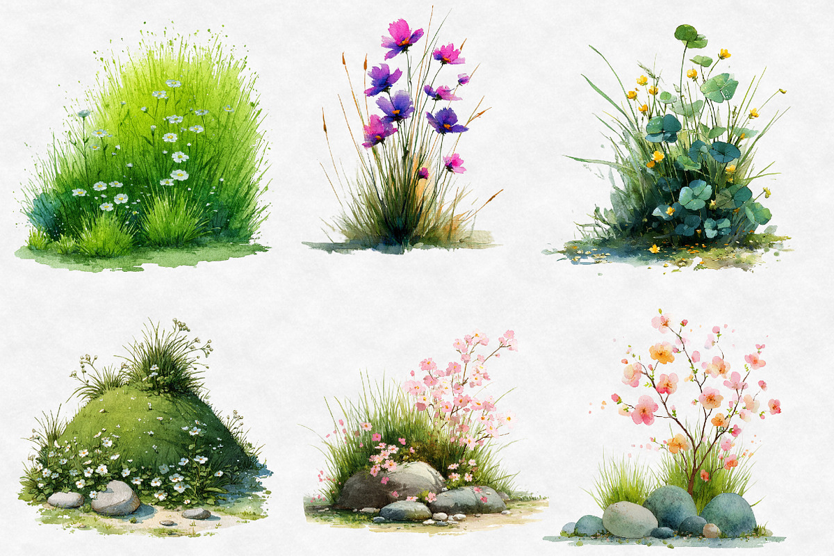 Spring Green Grass Clipart, an Illustration by Designworld (Photo 2 of 6)