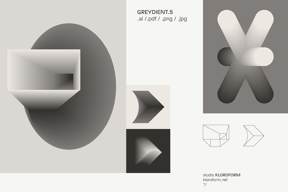Greydient 5 - Blend Objects, an Object Graphic by kloroform (Photo 4 of 14)