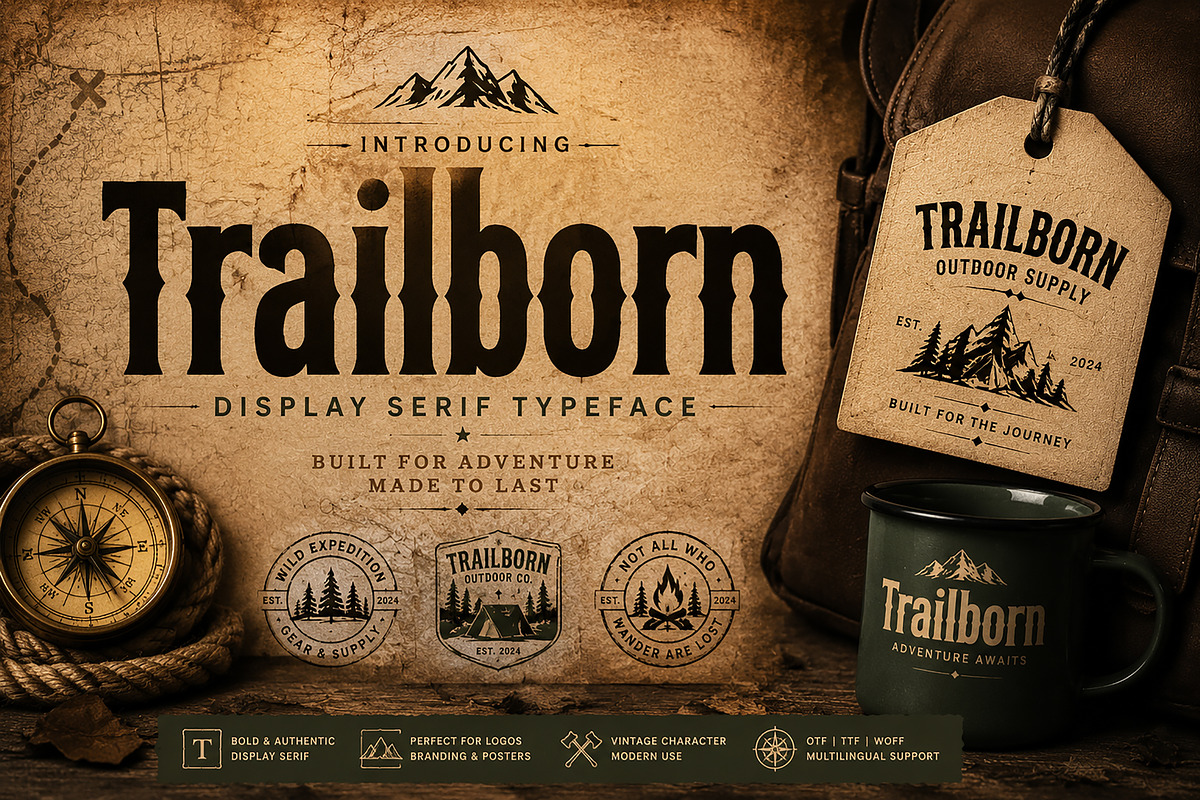Trailborn, a Slab Serif Font by Wow Magic (Photo 3 of 4)