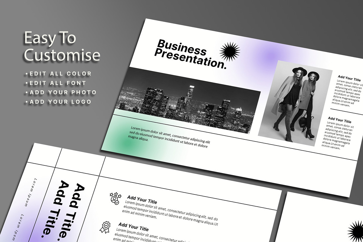 Unique Gradient Powerpoint Template, a Presentation Template by SKY CREATION (Photo 3 of 6)